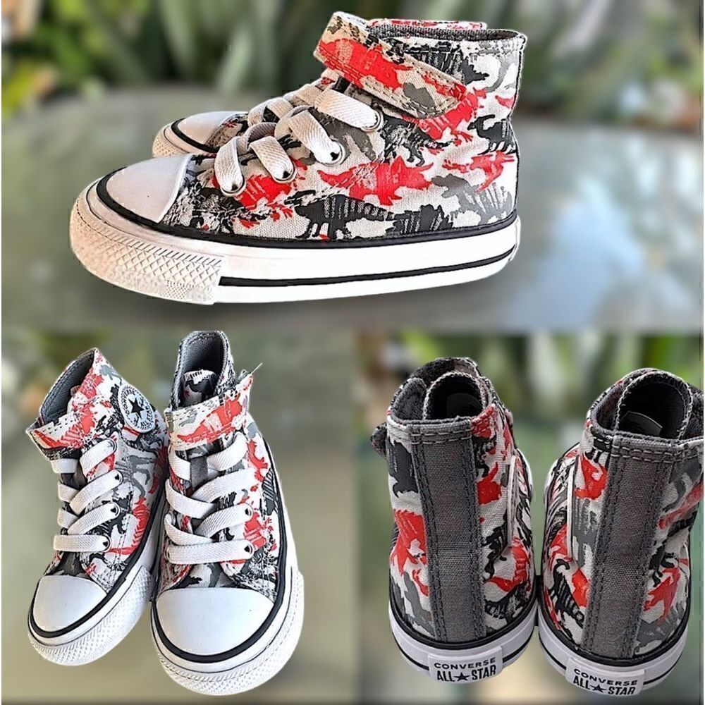 🦖🦕Converse Toddler Chuck Taylor All Star Dino Daze High-Top Sneakers Size 6